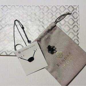 Kendra Scott Black Necklace and Ring Set